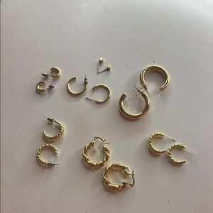 Elegant Gold Hoop Earrings Set